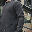 Графітовий спортивний костюм на флісі для чоловіків/ Чоловічий повсякденний спортивний костюм світшот + штани, фото 3