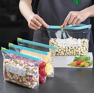 Вакуумні пакети для зберігання їжі МНОГО РОСУВАННЯ 10 пакетів LLY-437, фото 1