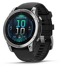 Смарт-годинник Garmin Fenix E – 47 mm, AMOLED Stainless steel with Black silicone band, фото 3
