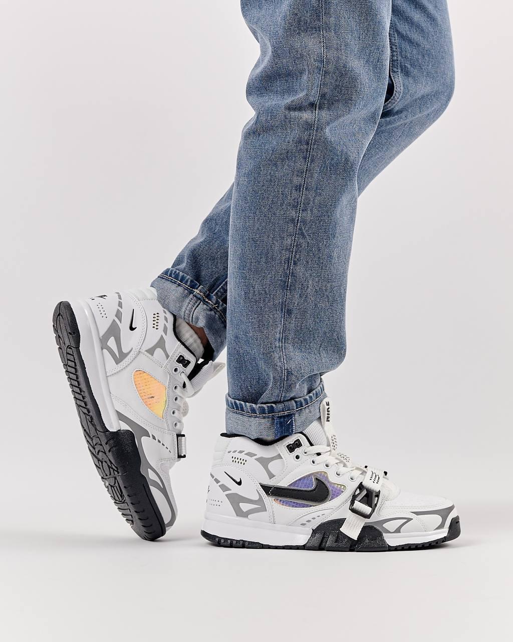 Чоловічі кросівки Nike Air Trainer 1 SP White, кеди чоловічі Найк шкіра текстиль білі весна осінь Чоловіче взуття