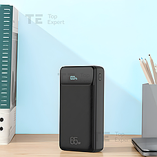 Повербанк для роутера XO PR201 USB PD65W 30000mAh зі швидкою зарядкою + юсб шнур для вай фай для роутера 9В/12В, фото 6