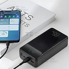 Повербанк XO PR201 USB PD65W 30000 mAh зі швидкою зарядкою повербанк для смартфона планшета - Чорний, фото 5
