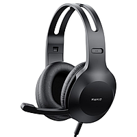 Навушники HAVIT HV-220d чорні, навушники вакуумні дротові, дротові навушники з 3.5 мм роз'ємом