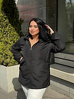 Демісезонна жіноча куртка вітровка 027 чорний