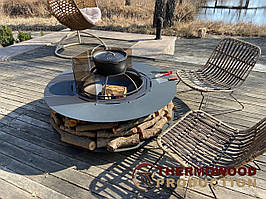 Садовий стіл мангал - барбекю Compact Crystal 124см для альтанки Thermowood Production