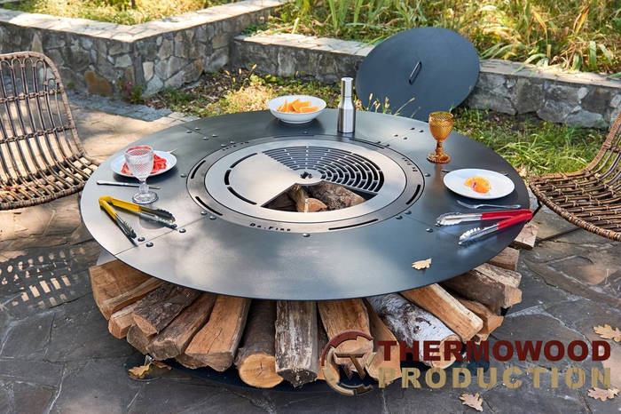 Садовый стол мангал барбекю Techno 149см для беседки Thermowood ...