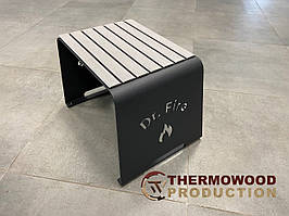 Табурет залізний для мангалу з накладкою від Thermowood Production