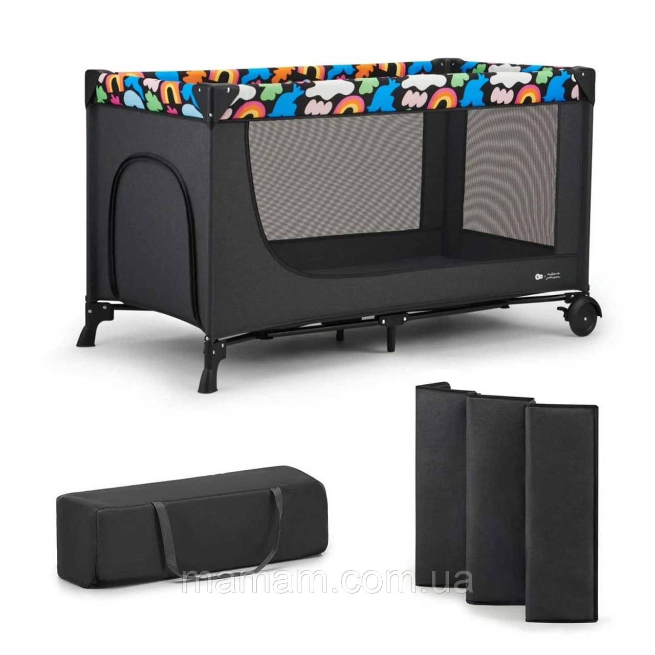 Ліжко-манеж Kinderkraft Joy 2 Happy Shapes, фото 1