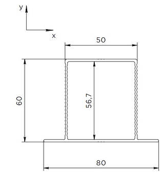 Профіль алюмінієвий самонесуча напрямна 60*80 мм