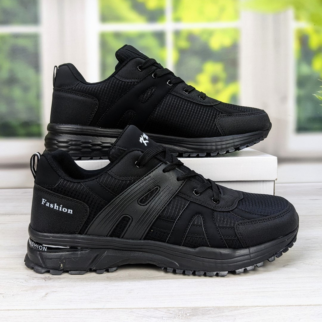 Кросівки чоловічі KMB демісезонні чорні батальні 3804, фото 1