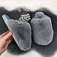 Тапочки хутряні жіночі закриті сірі NUO NUO 4594, фото 4