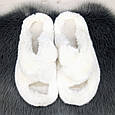 Тапочки хутряні жіночі білі на платформі Fangre 4395, фото 4