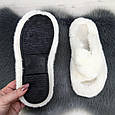 Тапочки хутряні жіночі білі на платформі Fangre 4395, фото 5