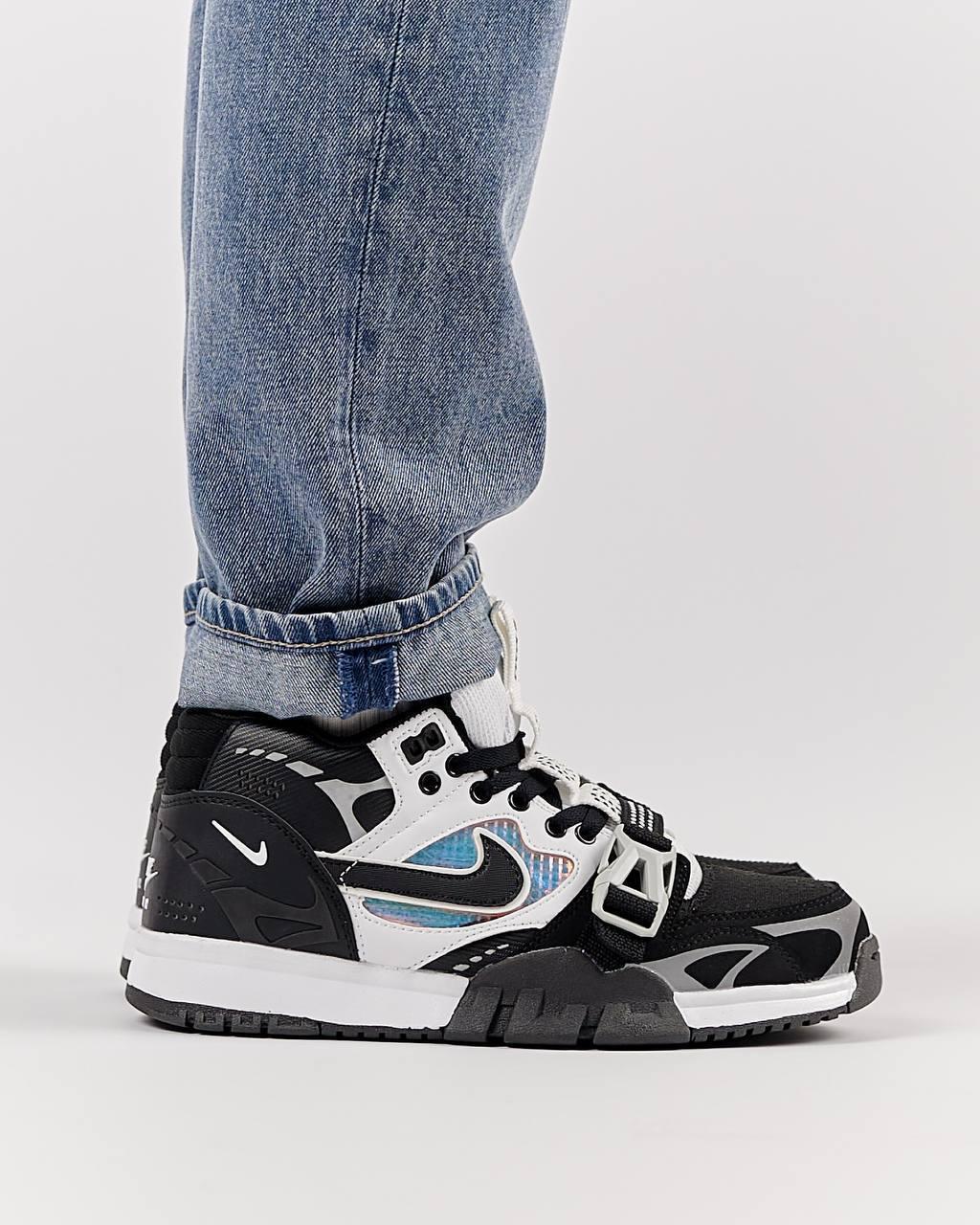 Чоловічі кросівки Nike Air Trainer 1 SP Black White, кеди Найк шкіра текстиль чорні весна осінь. Чоловіче взуття