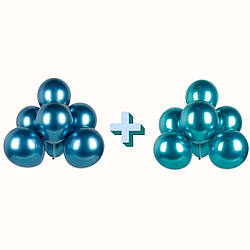 Латексні повітряні кулі 12 дюймів хром 1+1 два нових кольори!