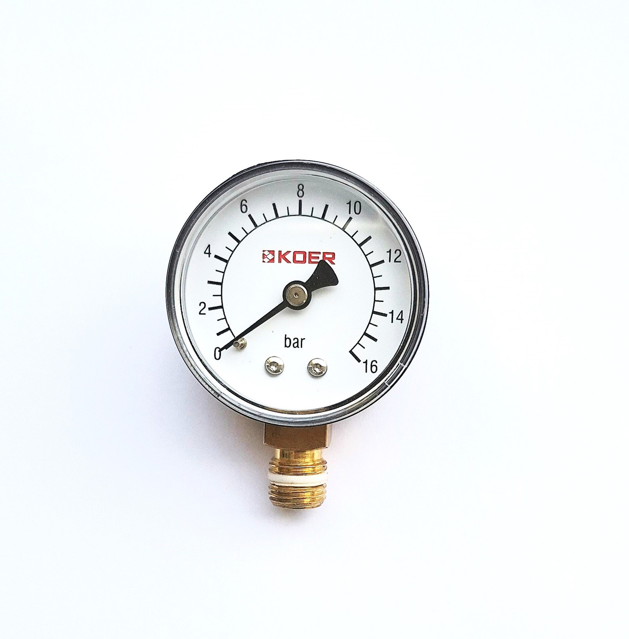 Манометр 16бар D=50 вертикальний 1/4" KOER KM.5022R, фото 1