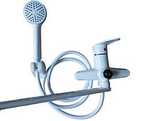 PLAMIX CEZAR-006 EURO SET White Змішувач для ванної кімнати з душовим набором