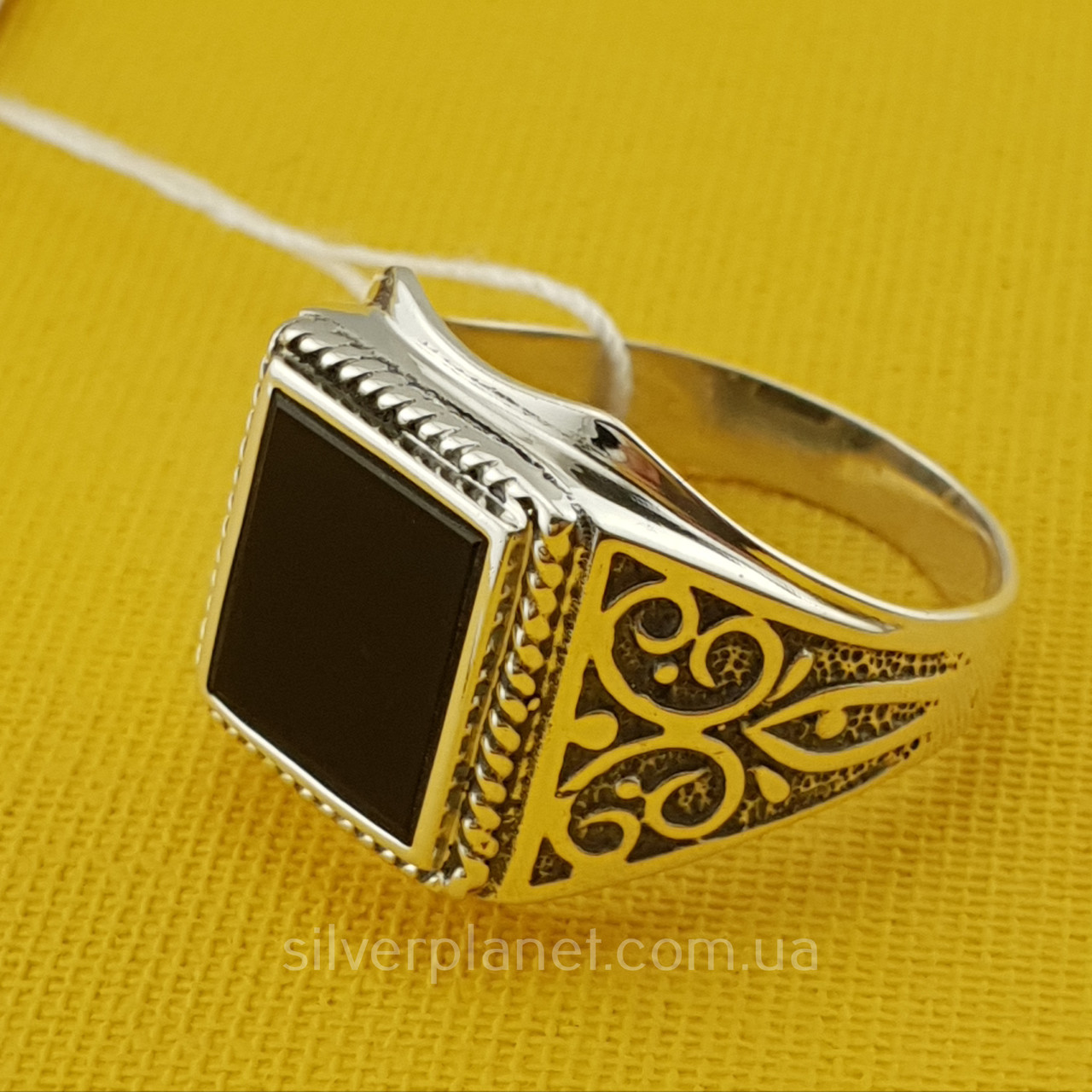 Чоловіча срібна печатка. Кільце срібло 925. 21.5 розмір, фото 1
