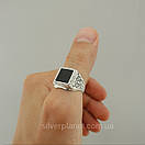 Чоловіча срібна печатка. Кільце срібло 925. 21.5 розмір, фото 10