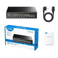 PoE-комутатор 10-портовий некерований Cudy GS1010PE 8 портів PoE+ гігабітний 120W (73-00502), фото 6