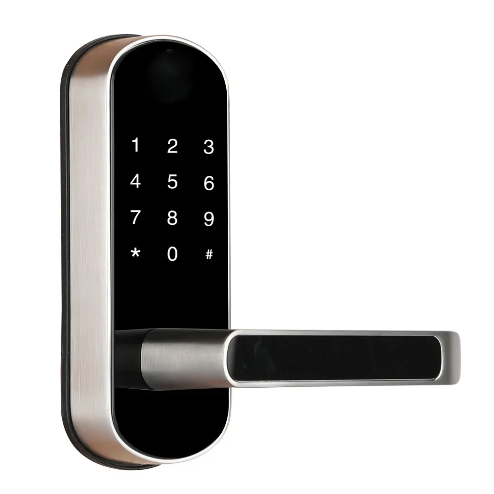 Замок біометричний автономний Trinix TRL-5107BTF Silver Right з Bluetooth, зчитувачем відбитків пальців і карт Mifare (65-00025)