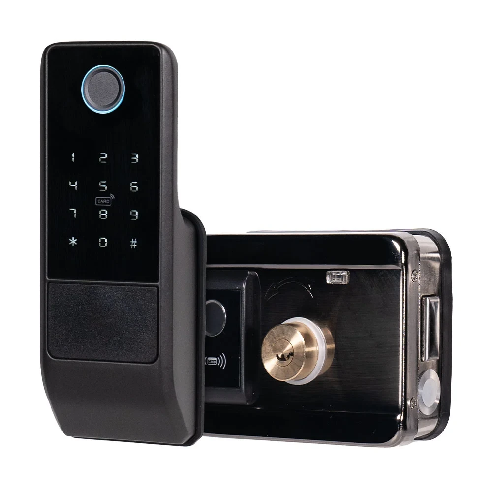 Замок біометричний автономний Trinix TRL-5202BT2FW Black з Bluetooth, зчитувачем відбитків пальців і карт Mifare (65-00053)