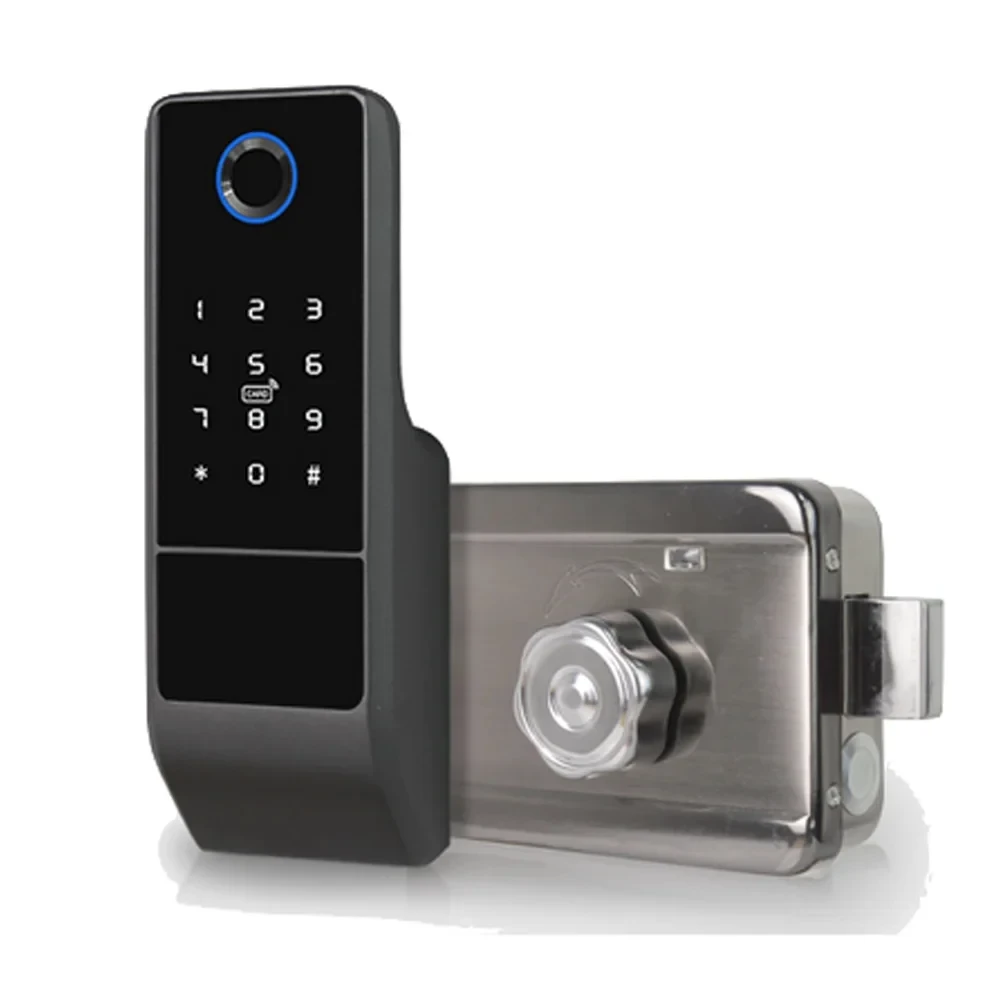 Замок біометричний автономний Trinix TRL-5201BTFW Black Left з Bluetooth, зчитувачем відбитків пальців і карт Mifare (65-00051)