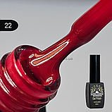 Гель лак темно-малиновий, темно-ягідний, ягідний Global Fashion Black Elite 8 ml №22, фото 3
