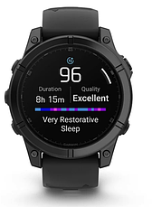Смарт-годинник Garmin Fenix E – 47 mm, AMOLED Slate grey steel with Black silicone band, фото 5