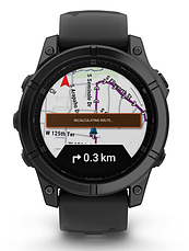 Смарт-годинник Garmin Fenix E – 47 mm, AMOLED Slate grey steel with Black silicone band, фото 4
