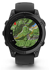 Смарт-годинник Garmin Fenix E – 47 mm, AMOLED Slate grey steel with Black silicone band, фото 3