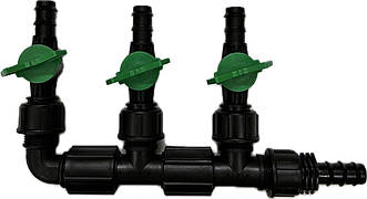 Розподільник повітря AquaNova на три виходи 16 мм