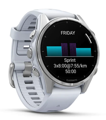 Смарт-годинник Garmin Fenix 8 – 43 mm, AMOLED Silver with Whitestone silicone band, фото 1