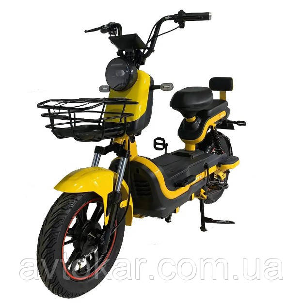 Велоскутер акумуляторний FORTE CR800 Жовтий, Макс швидкість 30 км/год, Потужність двигуна 800 Вт ORG