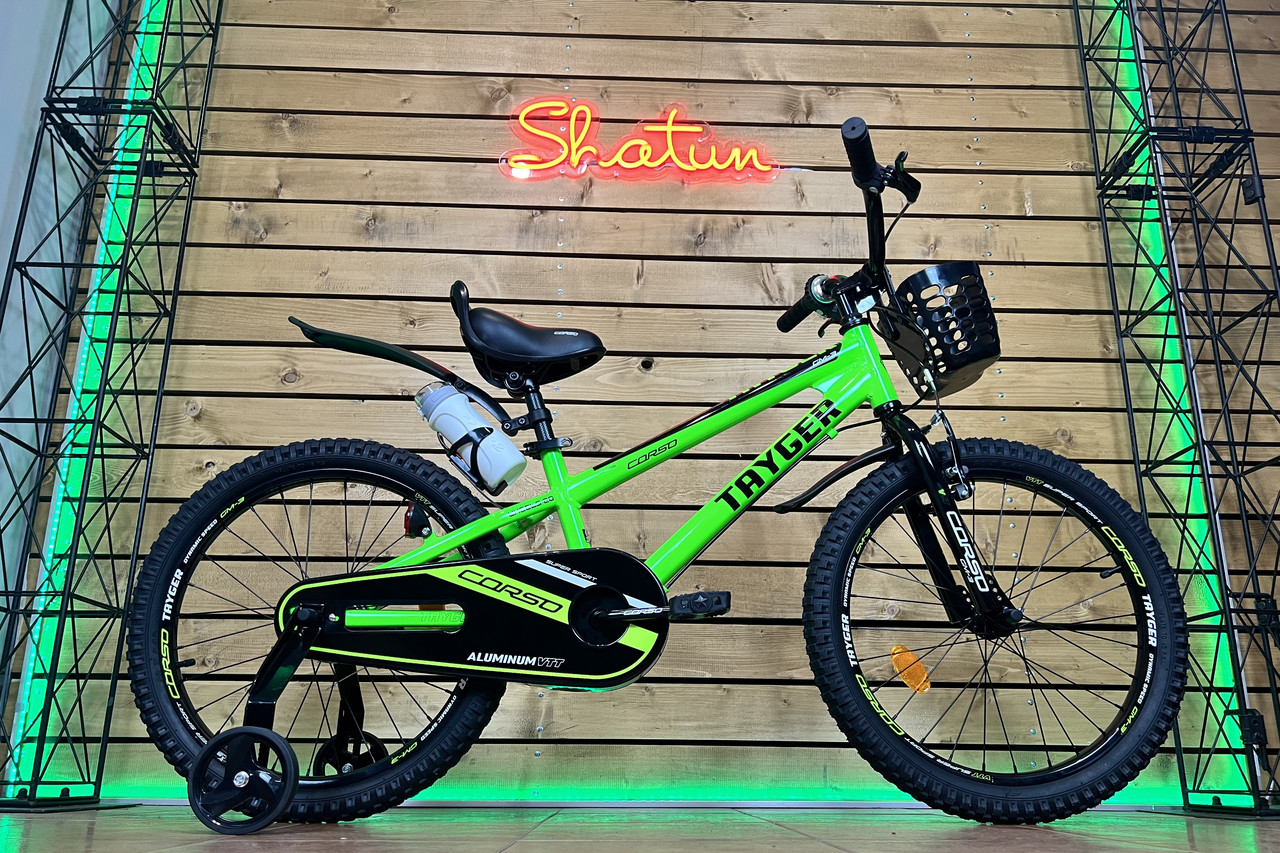 Дитячий велосипед 18" Corso Tayger TG-14763 на зріст 105-115 см зелений