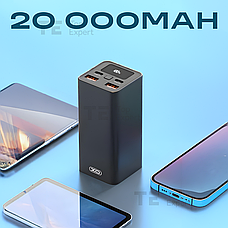 Повербанк для роутера XO PB97 65W 20000 mAh з швидкою зарядкою + юсб шнур для вай фай для роутера 9В/12В, фото 6