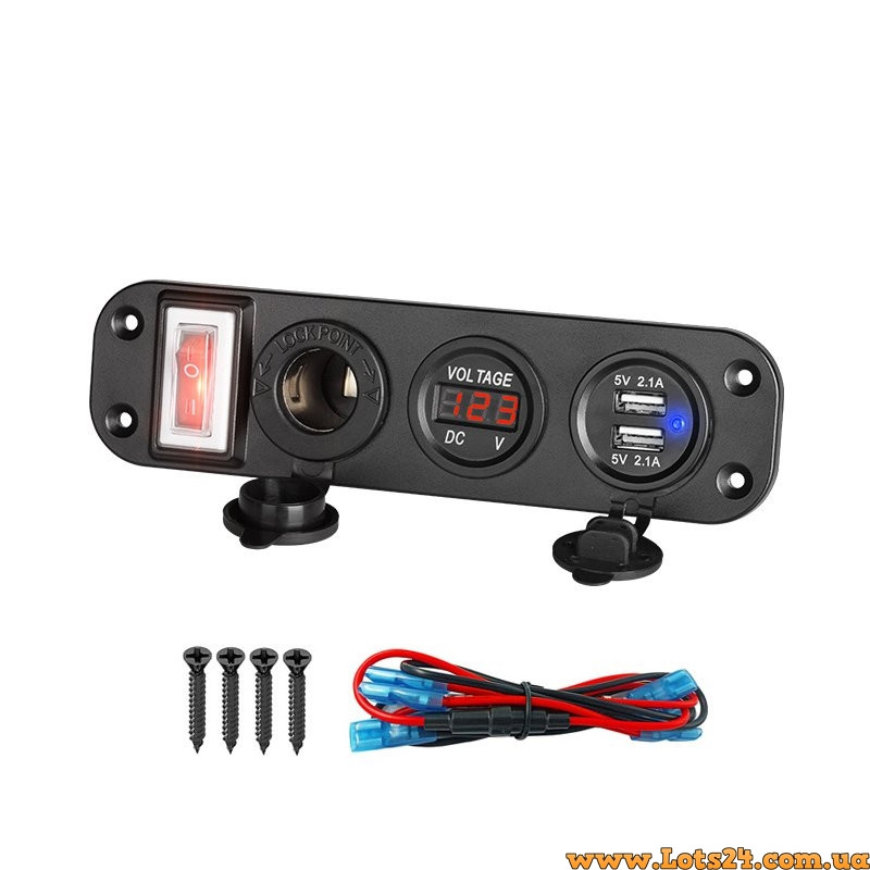 Автопанель приладів тумблер прикурювач usb розетка в авто прикурювач для машини вольтметр автомобільний