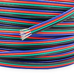 Дріт (кабель плоский) 4-жильний 0,32 мм AWG 22 для RGB стрічки WIRE-4X032-22AWG 021004