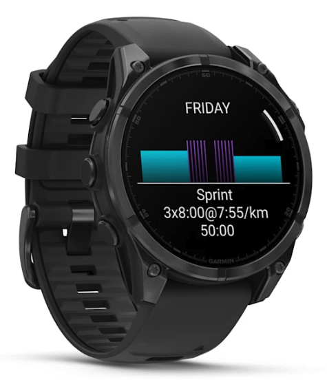 Смарт-годинник Garmin Fenix 8 – 47 mm, AMOLED Slate grey with Black silicone band