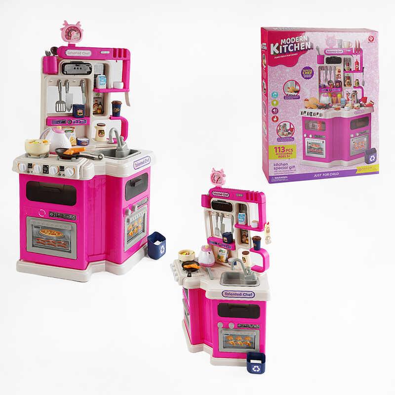 Кухня дитяча велика 922-181 Рожева, з парою та водою, висота 92 см, 113 аксесуари, зі звуком і світлом, фото 1