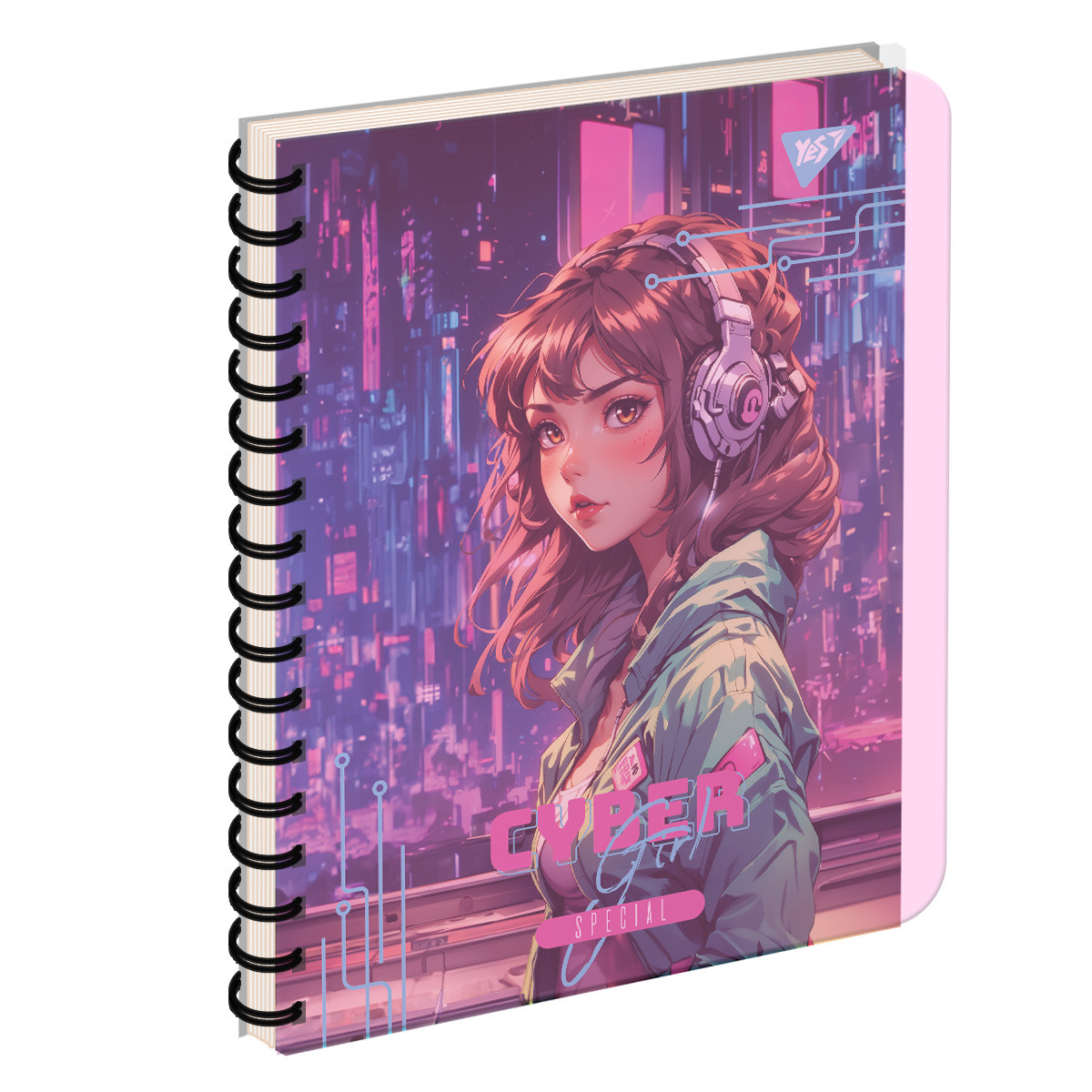 Зошит шкільний А5 144 аркуша пл.обкл. Cyber girl YES (681964)