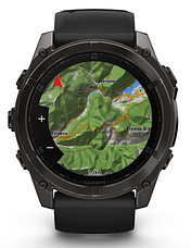 Смарт-годинник Garmin Fenix 8 – 51 mm, AMOLED Sapphire, Carbon grey DLC with Black/pebble grey silicone band, фото 3