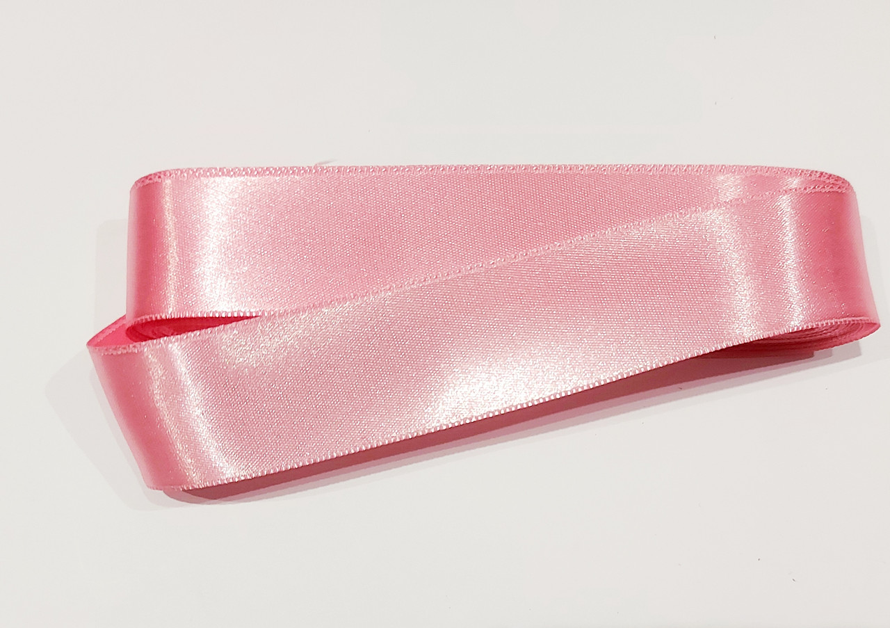 Стрічка атласна двостороння 3 см 30 мм ( 10 метрів) рожева Н 19