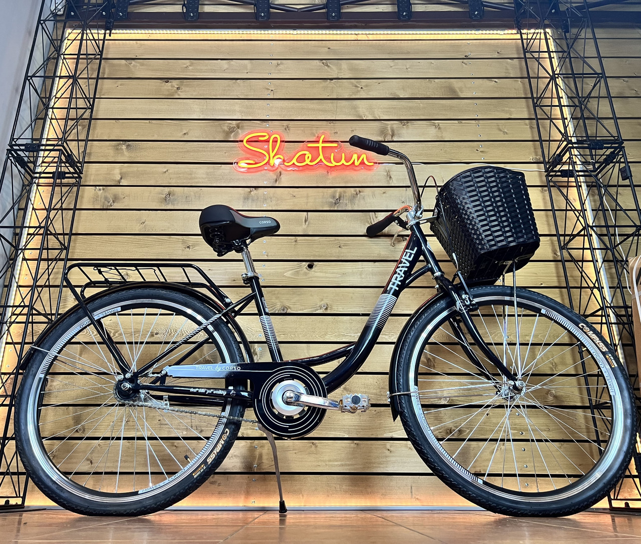 Велосипед жіночій міський дорожній  26" Corso Travel TR-26454 чорний на зріст 152-175 см