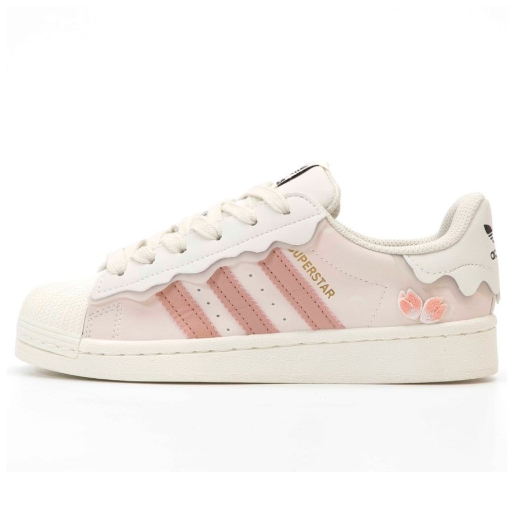 Жіночі кросівки Adidas Superstar Cappuccino Pink, рожеві шкіряні кросівки адідас суперстар