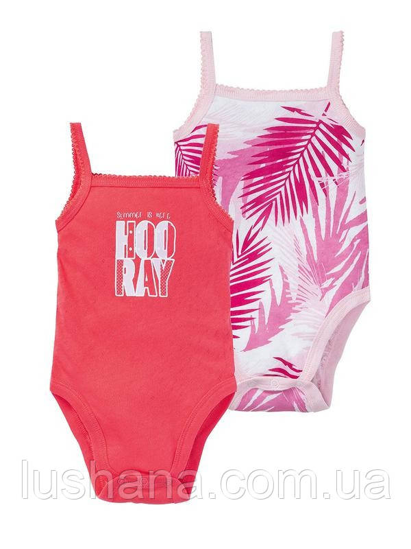 Бодік майка Lupilu на дівчинку / набір 2 шт. / 62-68 / 2-6 міс., фото 1