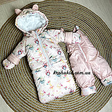 Зимовий дитячий теплий комбінезон-трансформер 3в1 для новонародженого: 0-2 роки, фото 3