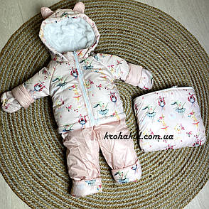 Зимовий дитячий теплий комбінезон-трансформер 3в1 для новонародженого: 0-2 роки, фото 1