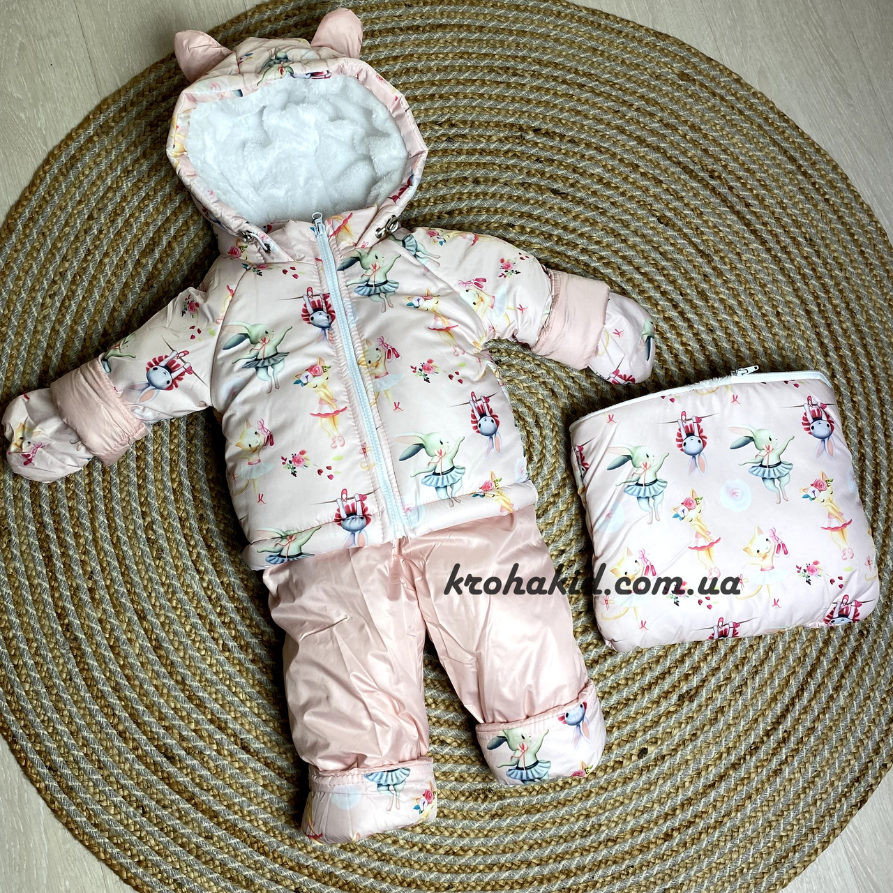 Зимовий дитячий теплий комбінезон-трансформер 3в1 для новонародженого: 0-2 роки