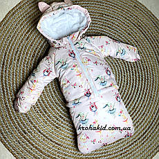 Зимовий дитячий теплий комбінезон-трансформер 3в1 для новонародженого: 0-2 роки, фото 4